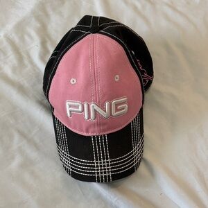 Ping Pink and Black Checkered Hat